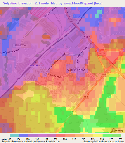 Selyatino,Russia Elevation Map