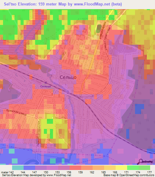 Sel'tso,Russia Elevation Map