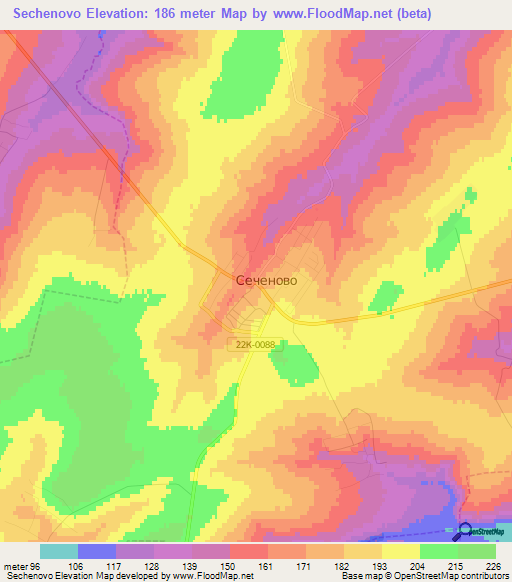 Sechenovo,Russia Elevation Map