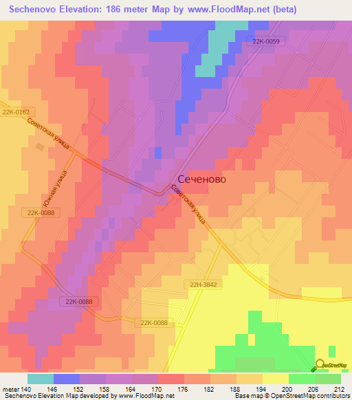 Sechenovo,Russia Elevation Map