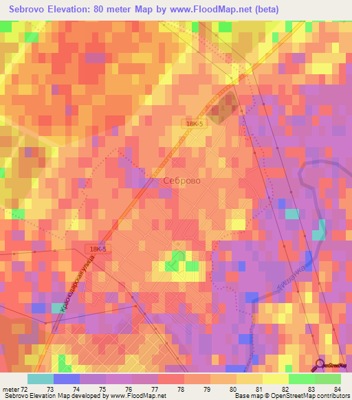 Sebrovo,Russia Elevation Map