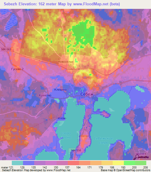 Sebezh,Russia Elevation Map