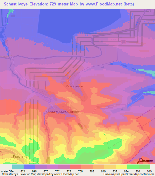 Schastlivoye,Russia Elevation Map