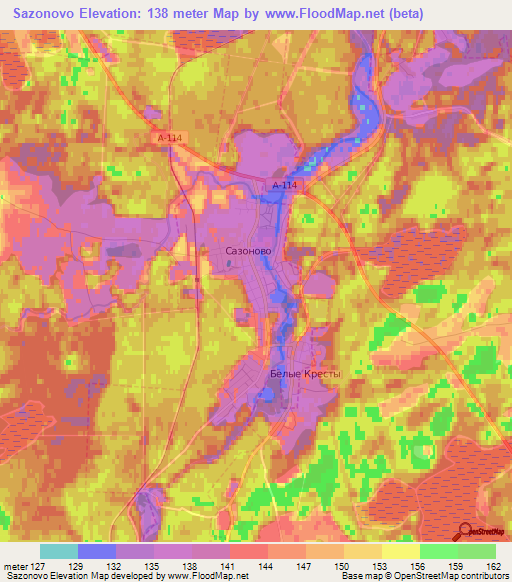 Sazonovo,Russia Elevation Map