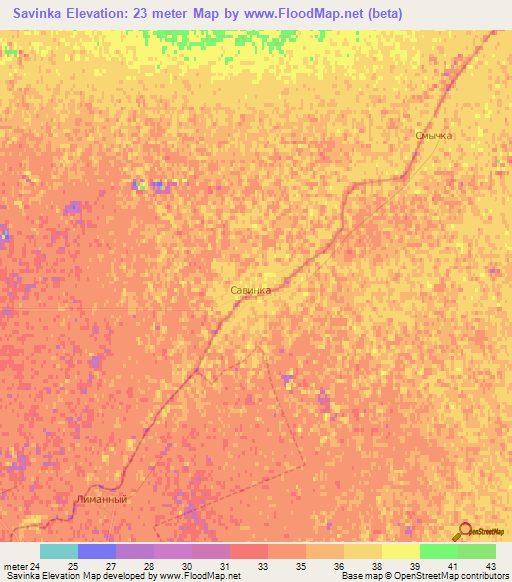 Savinka,Russia Elevation Map