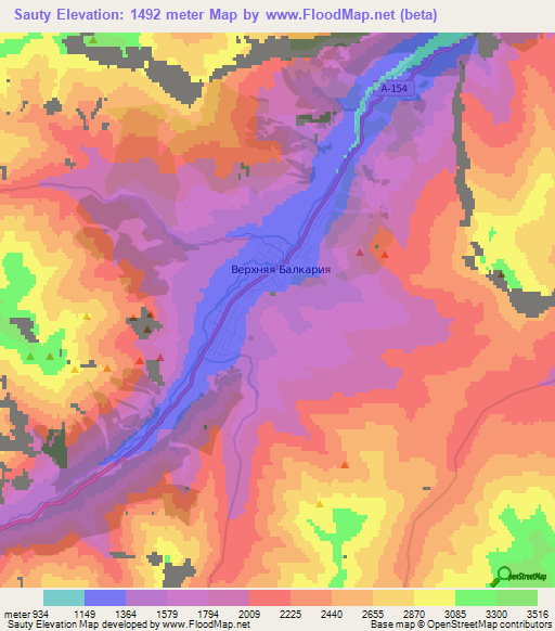 Sauty,Russia Elevation Map