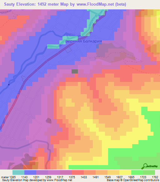 Sauty,Russia Elevation Map