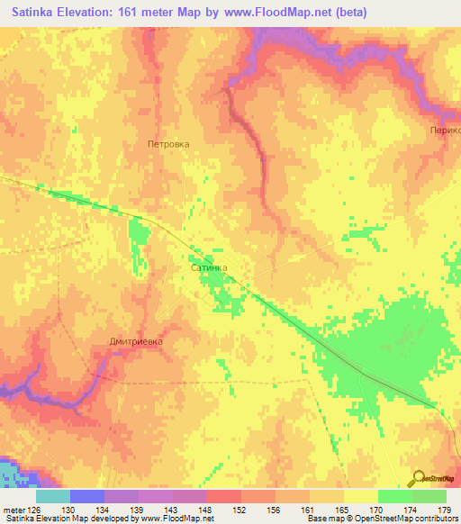 Satinka,Russia Elevation Map