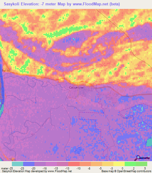 Sasykoli,Russia Elevation Map