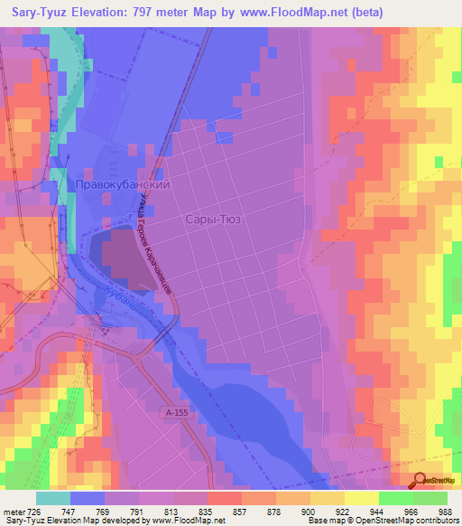 Sary-Tyuz,Russia Elevation Map