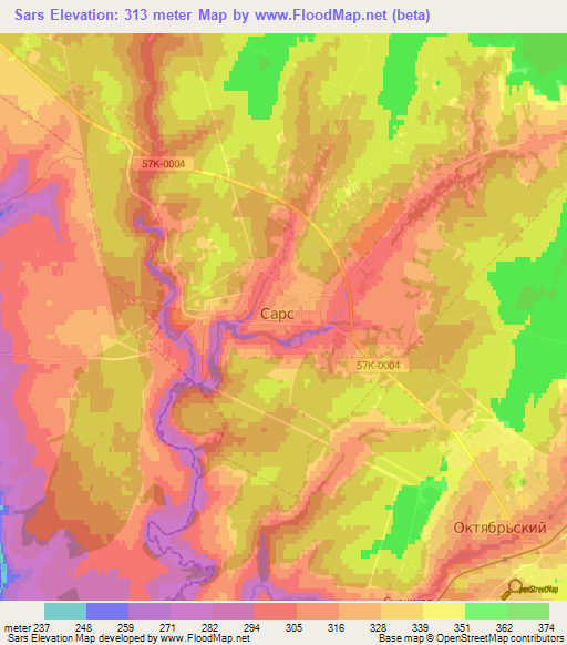 Sars,Russia Elevation Map