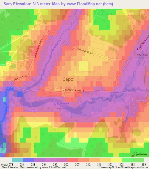 Sars,Russia Elevation Map