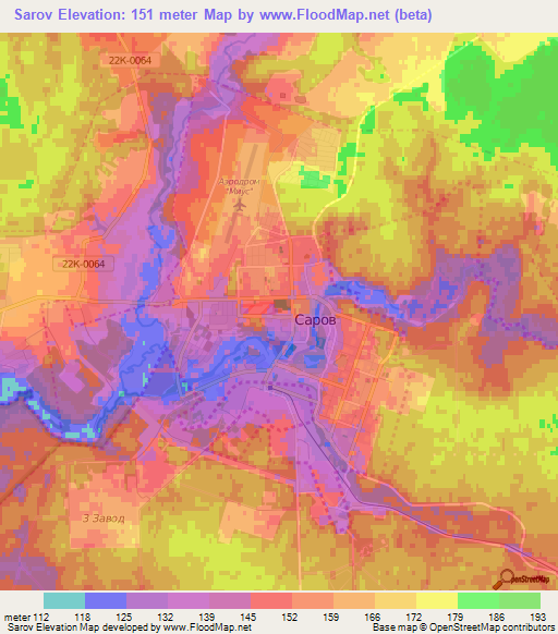 Sarov,Russia Elevation Map