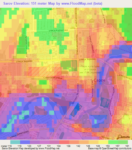 Sarov,Russia Elevation Map