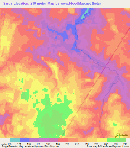 Sarga,Russia Elevation Map