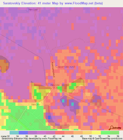 Saratovskiy,Russia Elevation Map