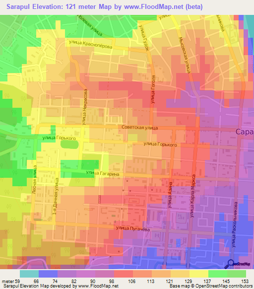 Sarapul,Russia Elevation Map