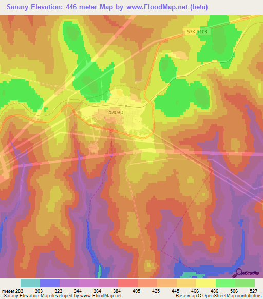 Sarany,Russia Elevation Map