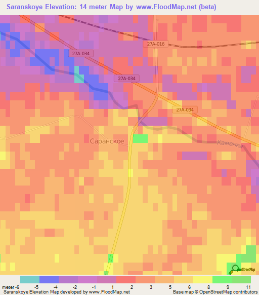 Saranskoye,Russia Elevation Map