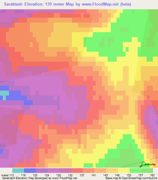 Saraktash,Russia Elevation Map