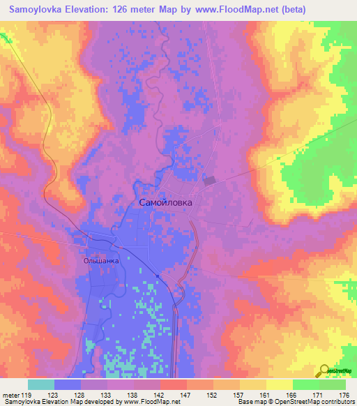 Samoylovka,Russia Elevation Map