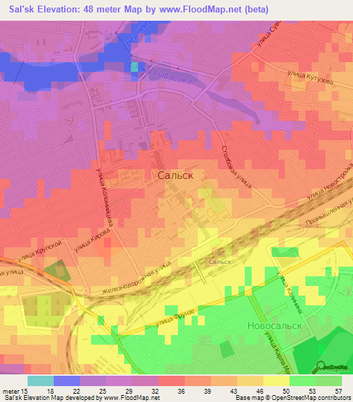 Sal'sk,Russia Elevation Map