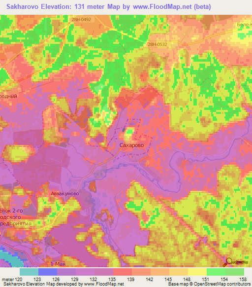 Sakharovo,Russia Elevation Map