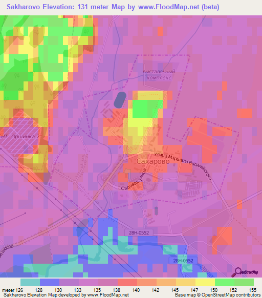 Sakharovo,Russia Elevation Map