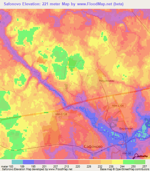 Safonovo,Russia Elevation Map