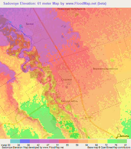 Sadovoye,Russia Elevation Map