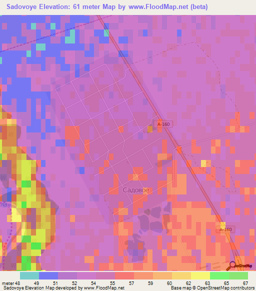 Sadovoye,Russia Elevation Map