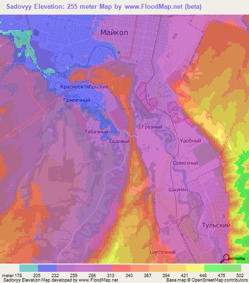 Sadovyy,Russia Elevation Map