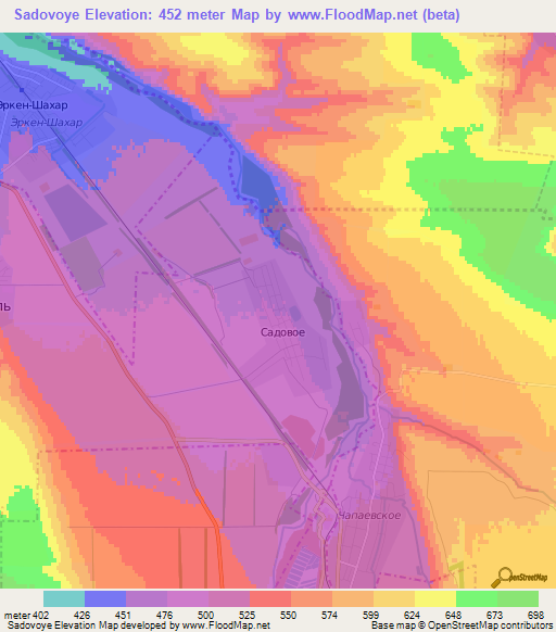 Sadovoye,Russia Elevation Map