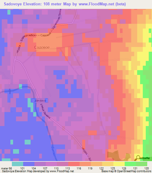 Sadovoye,Russia Elevation Map