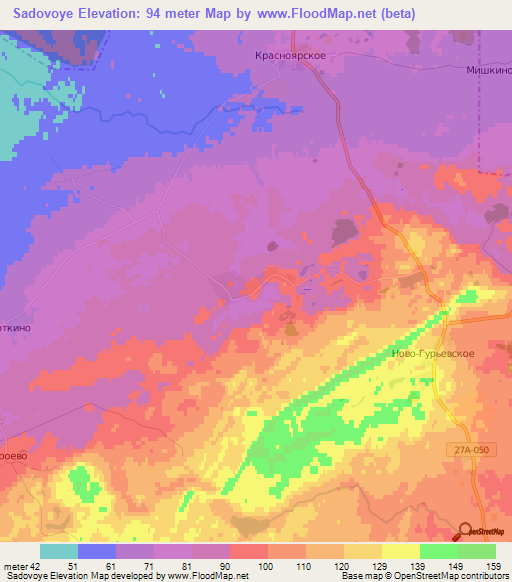 Sadovoye,Russia Elevation Map