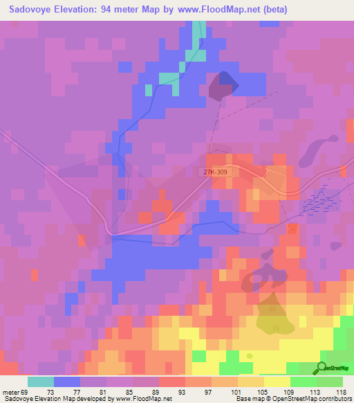 Sadovoye,Russia Elevation Map