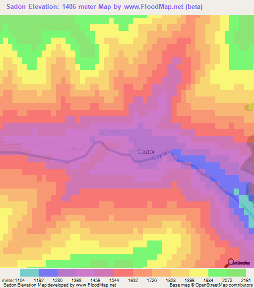 Sadon,Russia Elevation Map