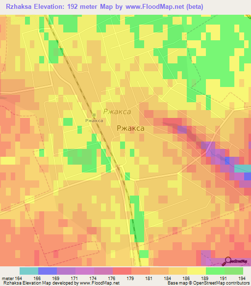 Rzhaksa,Russia Elevation Map