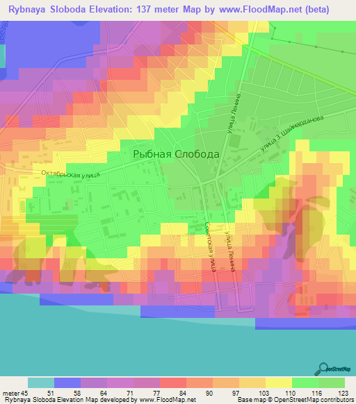 Rybnaya Sloboda,Russia Elevation Map