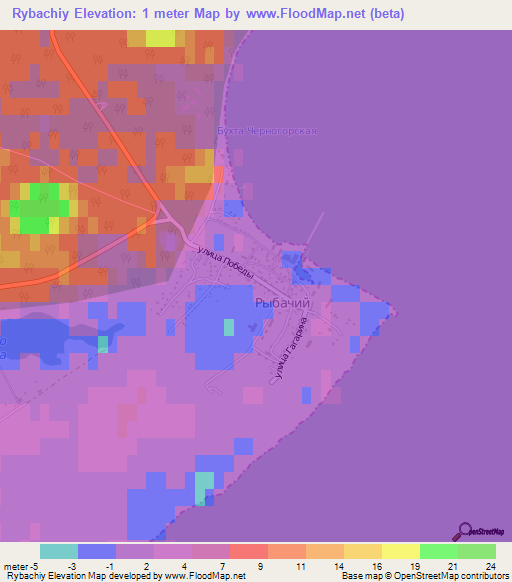 Rybachiy,Russia Elevation Map