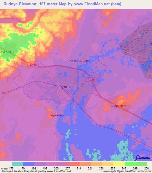 Rudnya,Russia Elevation Map