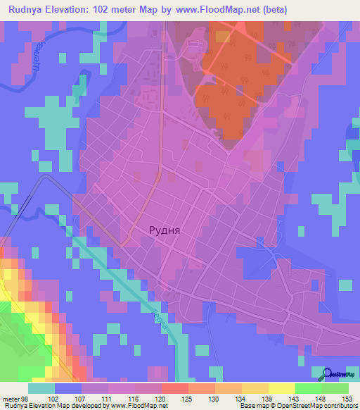 Rudnya,Russia Elevation Map