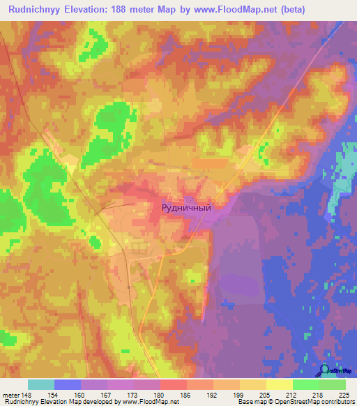 Rudnichnyy,Russia Elevation Map