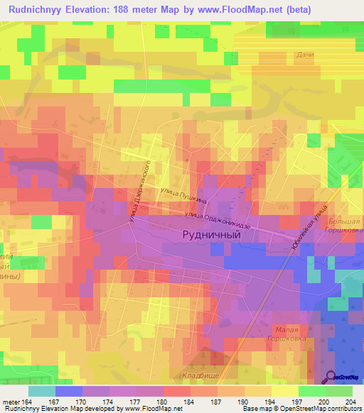 Rudnichnyy,Russia Elevation Map