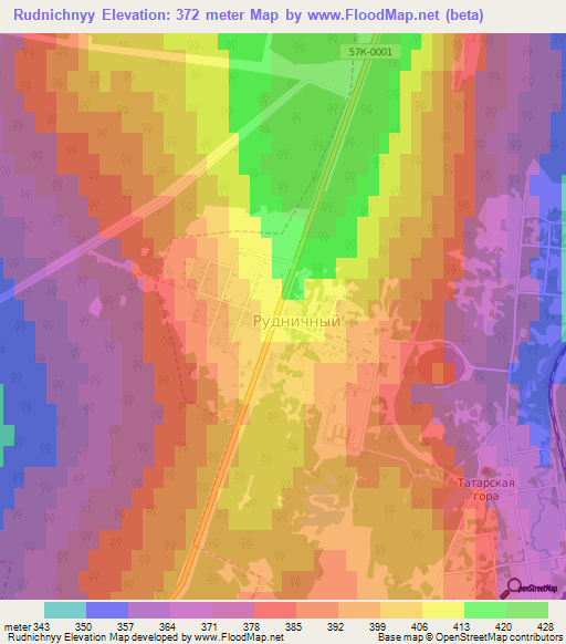 Rudnichnyy,Russia Elevation Map