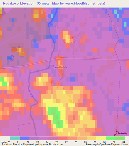 Rudakovo,Russia Elevation Map