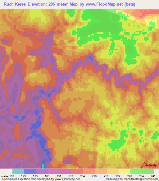 Ruch-Keres,Russia Elevation Map