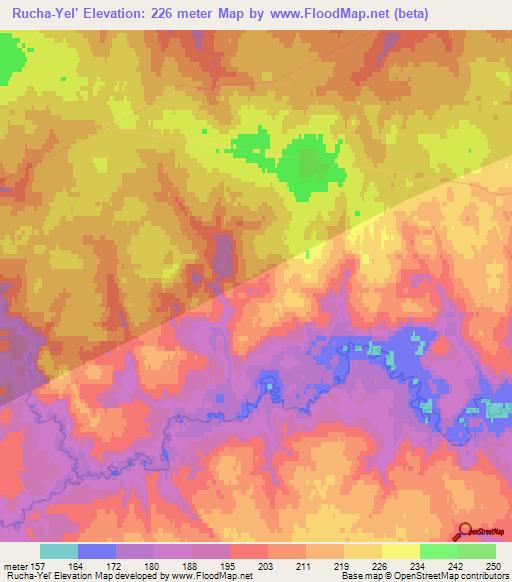 Rucha-Yel',Russia Elevation Map