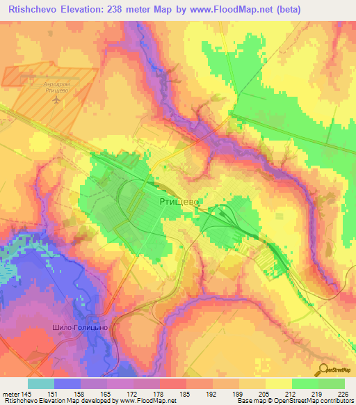 Rtishchevo,Russia Elevation Map