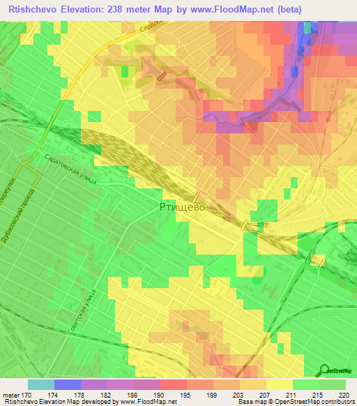 Rtishchevo,Russia Elevation Map